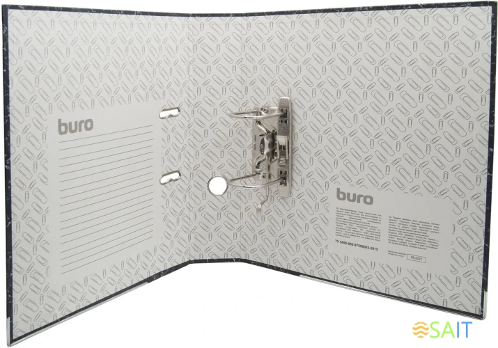 Папка-регистратор Buro A4 75мм картон/бумага черный мет.окант. сборная (упак.:2шт)