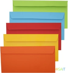 Конверт Silwerhof Eco 225А.10A C65 114x229мм ассорти клеевой слой 120г/м2 (pack:10pcs)