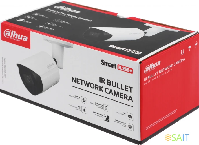 Камера видеонаблюдения IP Dahua DH-IPC-HFW2230S-S-0360B-S2(QH3) 3.6-3.6мм цв. корп.:белый (DH-IPC-HFW2230SP-S-0360B-S2)