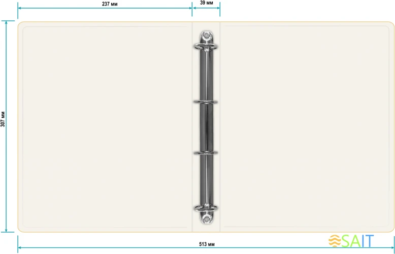 Папка панорама на 4-х кольцах Бюрократ Double Neon DNE0740/4ROR A4 пластик 0.7мм кор.40мм карм.на лиц.стор. оранжевый