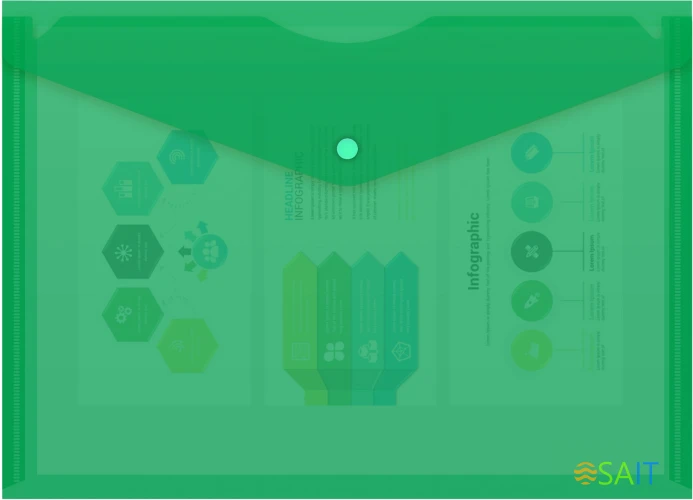 Конверт на кнопке Бюрократ -PK803AGRN A4 пластик 0.18мм зеленый