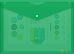Конверт на кнопке Бюрократ -PK803AGRN A4 пластик 0.18мм зеленый