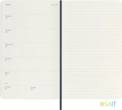 Еженедельник Moleskine ACADEMIC SOFT WKNT Large 130х210мм датир.18мес 208стр. мягкая обложка синий