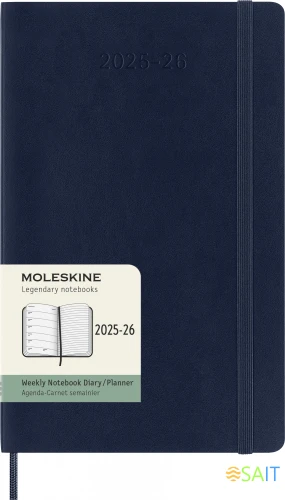 Еженедельник Moleskine ACADEMIC SOFT WKNT Large 130х210мм датир.18мес 208стр. мягкая обложка синий