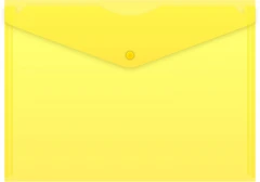 Конверт на кнопке Бюрократ -PK803AYEL A4 пластик 0.18мм желтый