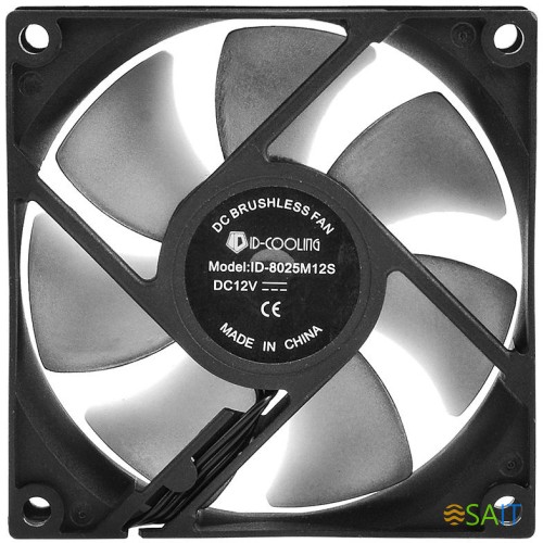 Вентилятор для корпуса ID-Cooling NO-8025-SD 80х80x25 черный 3-pin 21дБ Ret