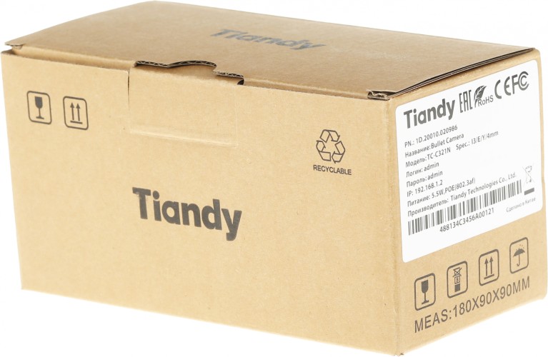 Камера видеонаблюдения IP Tiandy AK TC-C321N I3/E/Y/4mm 4-4мм цв. корп.:белый