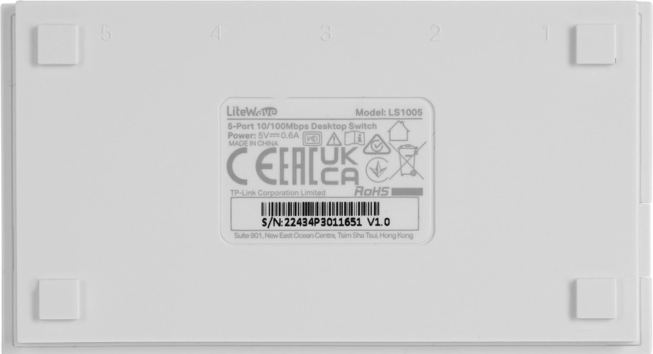 Коммутатор TP-Link LS1005 (L2) 5x100Мбит/с неуправляемый