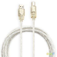Кабель Buro USB2.0-AM/BM-3-TRANS USB A(m) USB B(m) 3м прозрачный