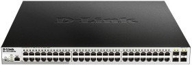 Коммутатор D-Link DGS-1210-52MP/ME/B 48x1Гбит/с 4SFP 48PoE 370W управляемый