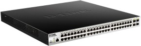 Коммутатор D-Link DGS-1210-52MP/ME/B 48x1Гбит/с 4SFP 48PoE 370W управляемый