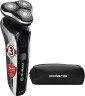 Бритва роторная Polaris PMR 0307RC wet&dry PRO 5 blades+ реж.эл.:3 питан.:аккум. черный/хром