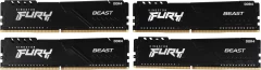 Память DDR4 4x4GB 2666MHz Kingston KF426C16BBK4/16 Fury Beast Black RTL Gaming PC4-21300 CL16 DIMM 288-pin 1.2В single rank с радиатором Ret