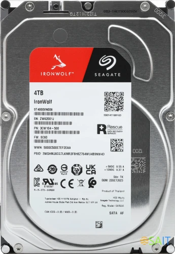 Жесткий диск Seagate SATA-III 4TB ST4000VN006 NAS Ironwolf 4KN (5400rpm) 256Mb 3.5"