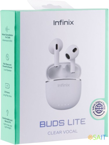 Гарнитура вкладыши Infinix XBuds XE23 белый беспроводные bluetooth в ушной раковине (10311755)