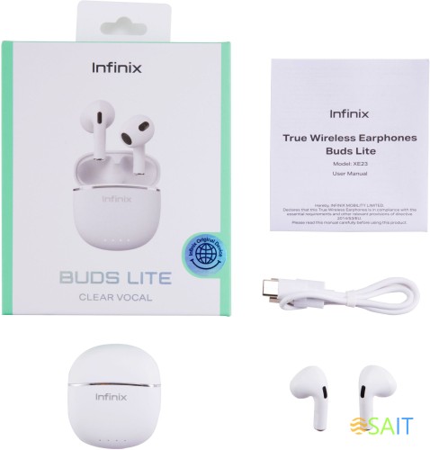 Гарнитура вкладыши Infinix XBuds XE23 белый беспроводные bluetooth в ушной раковине (10311755)