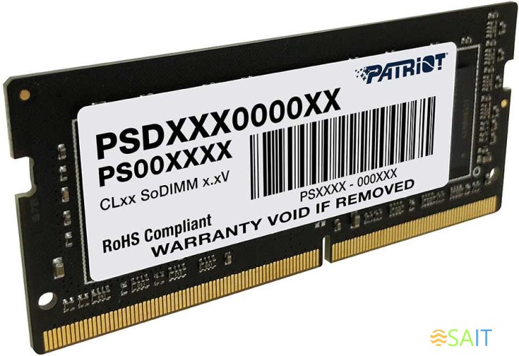 Память DDR4 16Gb 2666MHz Patriot PSD416G266681S Signature RTL PC4-21300 CL19 SO-DIMM 260-pin 1.2В single rank Ret
