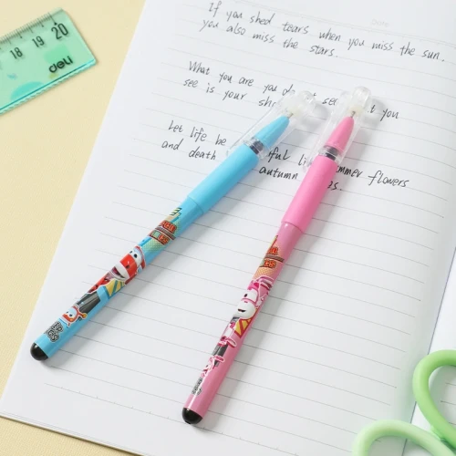 Ручка гелев. Deli Super Wings (EG105-PR) ассорти d=0.5мм фиол. черн. 1стерж. пулевидный пиш. наконечник кругл. резин. манжета