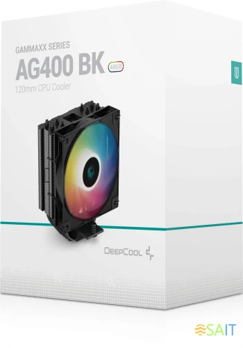 Устройство охлаждения(кулер) Deepcool AG400 Bk ARGB Soc-AM5/AM4/1200/1700/1851 черный/белый 4-pin 31.6dB Al+Cu 220W 614gr Ret (R-AG400-BKANMC-G-2)