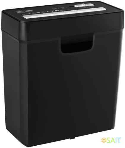 Шредер Cactus CS-SH-P2 черный (секр.Р-2) ленты 6лист. 10лтр. скобы пл.карты