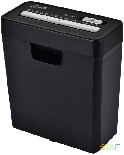 Шредер Cactus CS-SH-P2 черный (секр.Р-2) ленты 6лист. 10лтр. скобы пл.карты