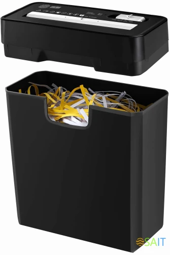 Шредер Cactus CS-SH-P2 черный (секр.Р-2) ленты 6лист. 10лтр. скобы пл.карты