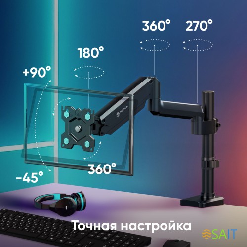 Кронштейн для мониторов Onkron G75 черный 13"-34" макс.12кг настольный поворот и наклон