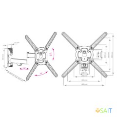 Кронштейн для телевизора Kromax ATLANTIS-15 темно-серый 22"-65" макс.40кг настенный поворот и наклон