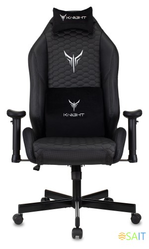 Кресло игровое Knight Neon черный соты эко.кожа с подголов. крестов. металл
