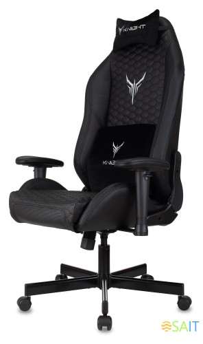 Кресло игровое Knight Neon черный соты эко.кожа с подголов. крестов. металл
