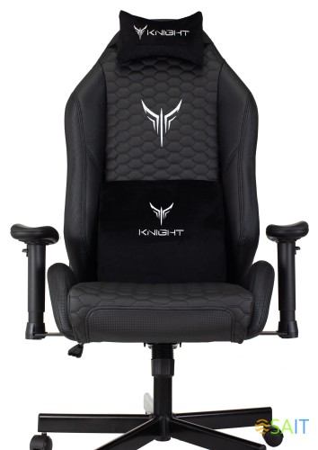 Кресло игровое Knight Neon черный соты эко.кожа с подголов. крестов. металл