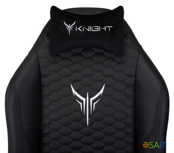 Кресло игровое Knight Neon черный соты эко.кожа с подголов. крестов. металл