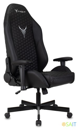 Кресло игровое Knight Neon черный соты эко.кожа с подголов. крестов. металл