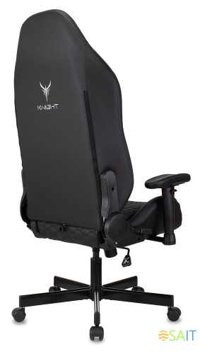 Кресло игровое Knight Neon черный соты эко.кожа с подголов. крестов. металл