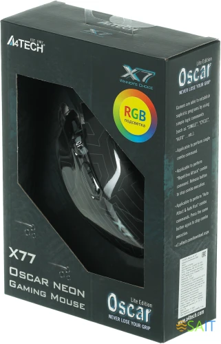 Мышь A4Tech X77 черный оптическая 2400dpi USB 8but (X77 (MAZE))