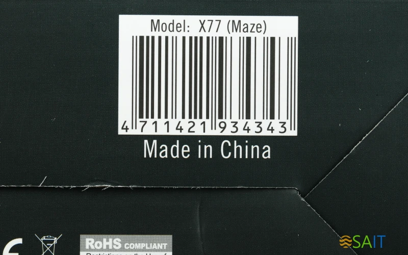 Мышь A4Tech X77 черный оптическая 2400dpi USB 8but (X77 (MAZE))