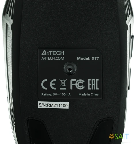 Мышь A4Tech X77 черный оптическая 2400dpi USB 8but (X77 (MAZE))
