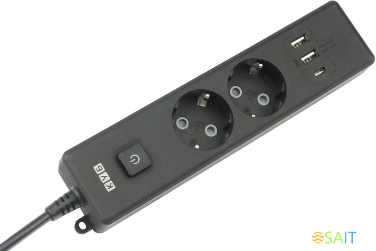 Сетевой удлинитель Powercube PC-5B-2M 1.9м (2 розетки) черный (коробка)