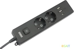 Сетевой удлинитель Powercube PC-5B-2M 1.9м (2 розетки) черный (коробка)