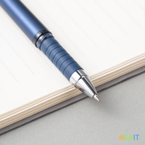 Ручка шариков. Deli EQ126-BL d=0.7мм син. черн. кругл.