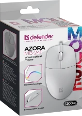 Defender Проводная оптическая мышь Azora MB-241 белый,3D,1200dpi,1,8м Defender 52242