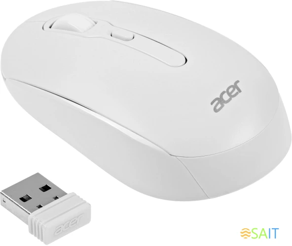 Мышь Acer OMR308 белый оптическая 1600dpi беспров. USB 4but (ZL.MCECC.023)