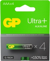 Батарея GP Ultra Plus Alkaline 24AUPA21-2CRSB4 AAA (4шт) блистер