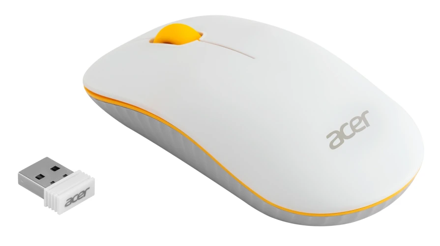 Мышь Acer OMR200 желтый оптическая 1200dpi беспров. USB для ноутбука 2but (ZL.MCEEE.020)