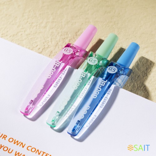 Набор ручек гелев. автоматическая Deli (EG60-BK-P) ассорти черн. черн. кор.карт. (12шт) линия 0.5мм резин. манжета