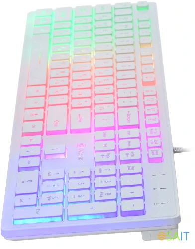 Клавиатура Оклик 550ML белый USB slim Multimedia LED
