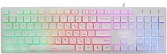 Клавиатура Оклик 550ML белый USB slim Multimedia LED (1061618) кабель 1.5м