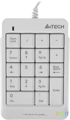 Числовой блок A4Tech Fstyler FK13P белый USB slim для ноутбука (FK13P WHITE)