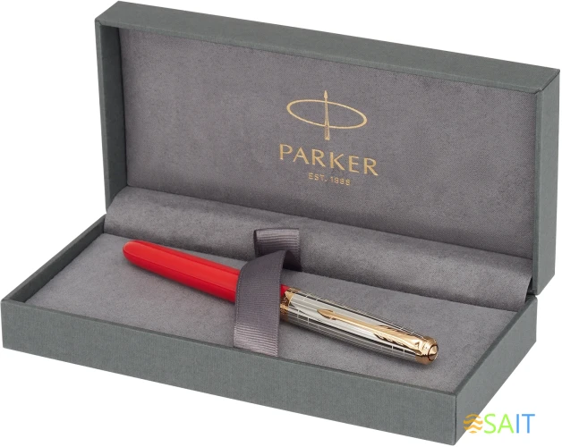 Ручка перьев. Parker 51 Premium (CW2169071) Red Rage GT F сталь нержавеющая подар.кор.