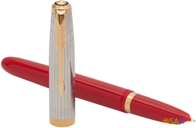 Ручка перьев. Parker 51 Premium (CW2169071) Red Rage GT F сталь нержавеющая подар.кор.